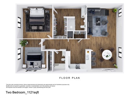 bedroom floor plan | luxury apartments in towson md | the southerly